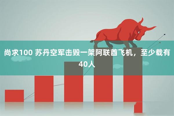 尚求100 苏丹空军击毁一架阿联酋飞机，至少载有40人